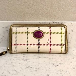 Coach Plaid Zip Wallet